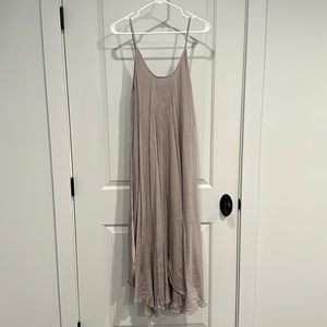 Meo Meli crinkle texture loose dress, dove grey, made in Italy